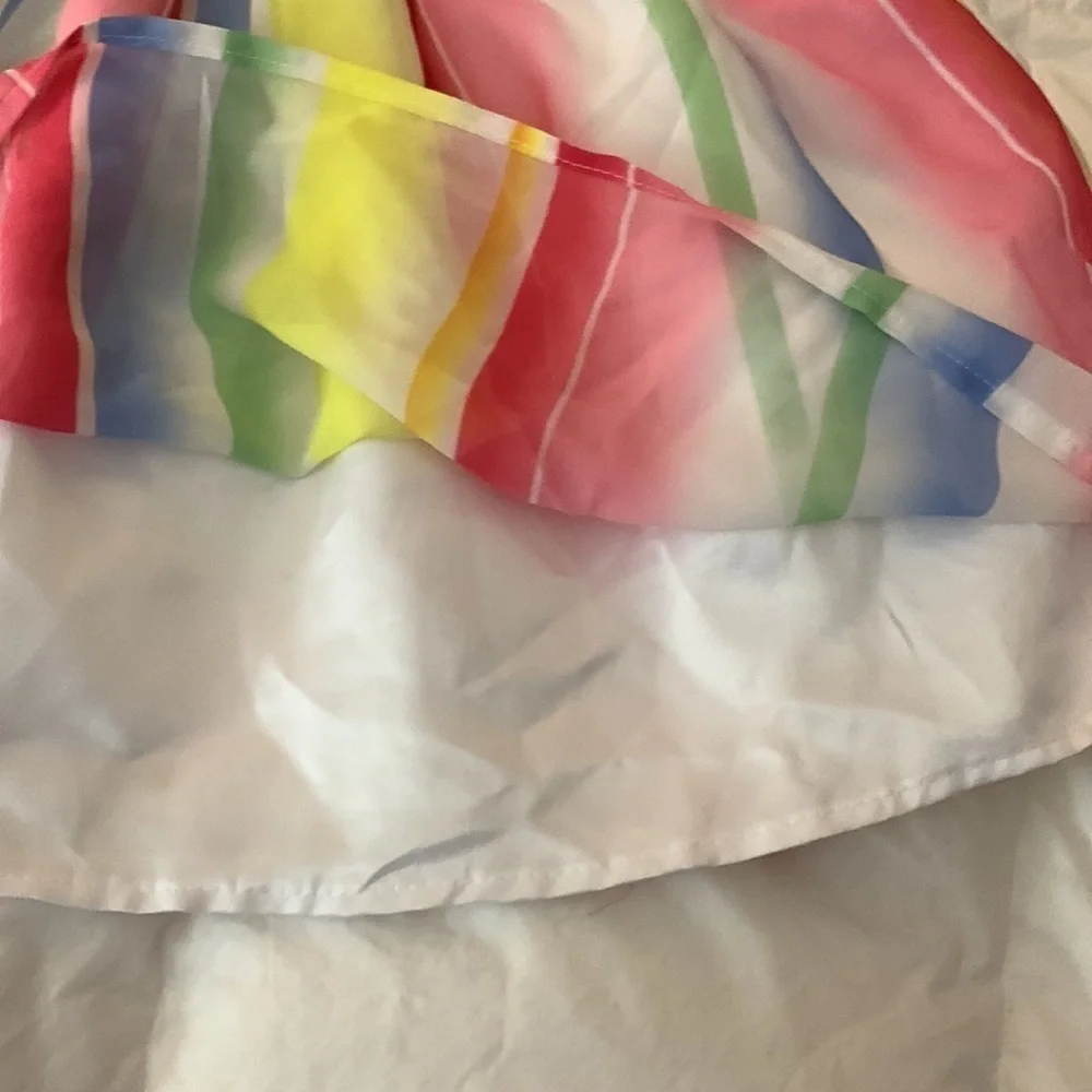 24 month rainbow girls dress with rose detail sleeveless. Button back EUC